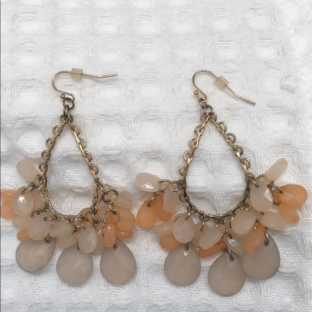 Fun, pink toned chandelier earrings